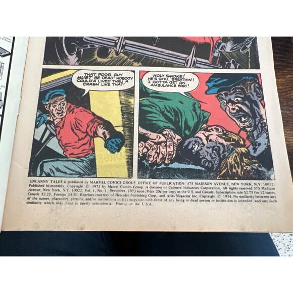 Marvel Comics Uncanny Tales Issue #1 December 1973 Comic Book Collectible - Picture 4 of 5